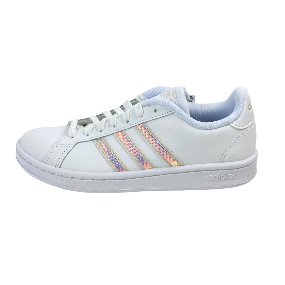 Adidas Pride FW3734 Iridescent Stripe Grand Court Cloudfoam Tennis Shoes 6.5
